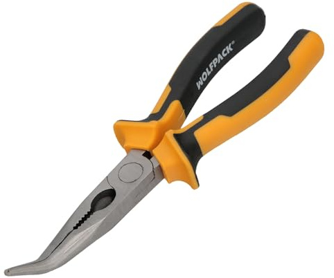 Pinze bocca curva 200 mm. Acciaio DIN 5745 Pinze a punta curva, Pinze a bocca ricurva lunga,