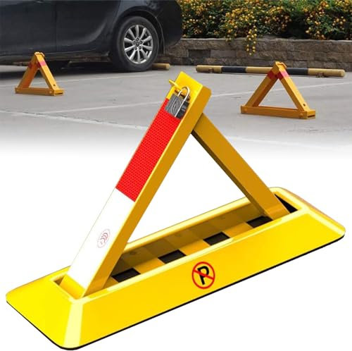 YEHOZZ Poste De Estacionamiento Triangular, Cerradura De Espacio De Estacionamiento Extraíble, Barrera De Estacionamiento Plegable, Bloqueador De Estacionamiento Manual,48CM