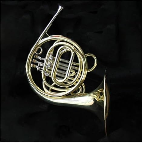 Professionelle Waldhorn Goldlackiertes Messing-Waldhorn Eb/F-Ton Junior 3-Tasten-Einzelhorninstrument Mit Koffer