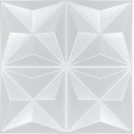 3D Paneele Polystyrol XPS Styropor – Moderne Wandverkleidung & Deckenpaneele – Wandpaneelen Leicht Flexibel - 50x50cm / ‎‎8m² - 32 Stück (Weiß 01)
