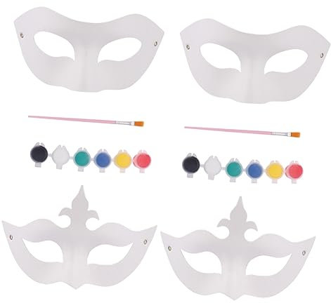 Holibanna Kinderanzug 1 Satz Vollmaskenkostüm weiße Outfits kreative Maske Cosplay-Maske DIY gesichtsmaske Bastelmaske Party-Papiermaske gewöhnliche einstellen Zellstoff Kind