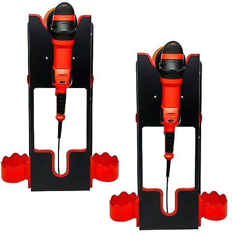 2 Set Polishing Machine Holder Wall Mount,Buffer Rotary Polisher Auto Car Detailing Storage Rack for Car Beauty Shop Accessory