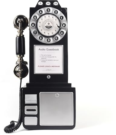Audio Guest Book Wedding Phone, 2024 Audio Messages Guest Book Record Customized Audio Messages Audio GuestBook for Parties Weddings Birthdays (Black)
