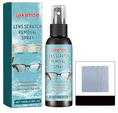 Kit de nettoyage pour lunettes et lentilles – 100 ml, spray de nettoyage pour lentilles oculaires, nettoyant optique naturel pour lunettes sans endommager la solution d'entretien des verres