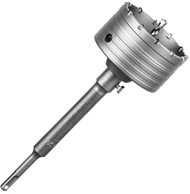 SALI Scie Cloche Beton Couronne de Forage 100mm SDS Plus M22 Filetage Couronne Carotteuse Foret Tige 220mm Foret Pour Scie Murale Set de Scies Cloche pour Maçonnerie Pierres Naturelles Grès Marbre