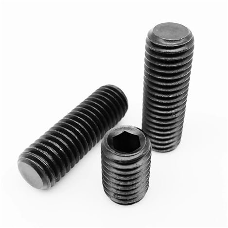 Aqxyhjk 10/50 stück M6 Schwarz Grade 12,9 Stahl Kopf Hex Innensechskant Flache Spitze Stellschraube Madenbolzen(10mm)