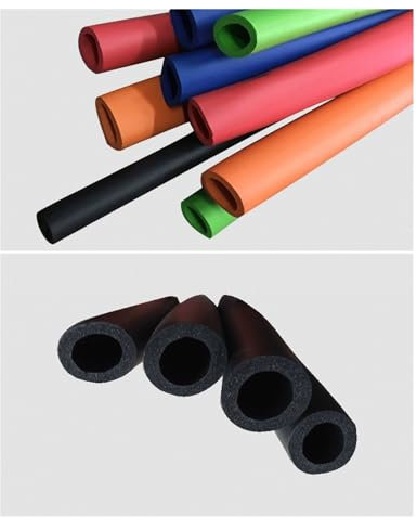 MZPOZB Schaumstoff-Rohrisolierung 1 Meter Farbiger Gummischaum, glänzender Schwamm, Rohrisolierung, Hülsenring, Anti-Stoß-Griff, Hohlschäume, ID 6 mm–40 mm Schaumstoffschlauch(Orange ID36xthick6mm)