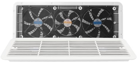 Xiuganpo RV-Kühlschrank-Verdampferventilator, 12V 3 Lüfter Leiser RV-Seitenlüfter mit Schutznetz, Leiser Wind-Luftentlüftungs-Abluftventilator für Wohnmobil, Wohnmobil, Yacht, Boot,