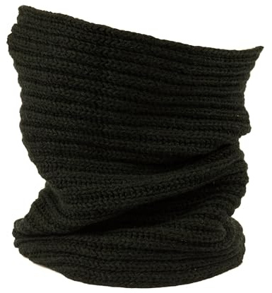 Schlauchschal für Herren und Damen aus Merinowolle, gestrickt, 100% Made in Italy, Ringschal aus Merinowolle, militär-grün, One size