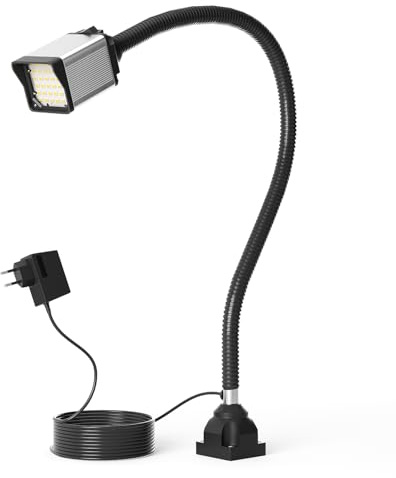 LED Drehmaschine Arbeitslicht, 20in flexible Schwanenhals Lampe mit 28LEDs,1200 Lumen Maschine Beleuchtung für Drehmaschine CNC Frasbohrmaschine Presse Nahmaschine