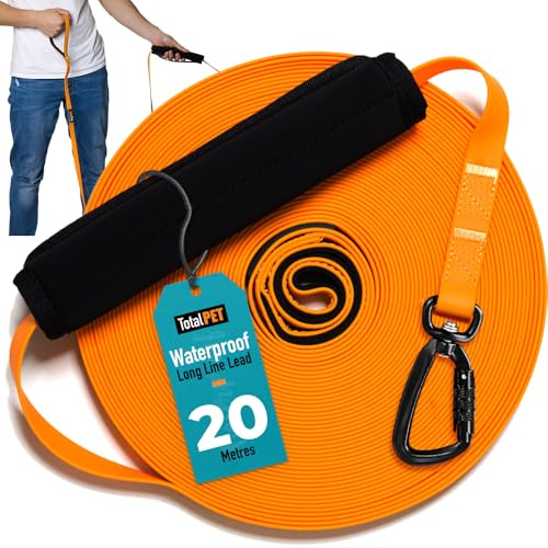 Total Pet Wasserdichte Trainingsleine für Hunde – Extra lange 20m Leine – geeignet für alle Größen