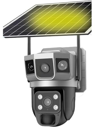 VEKELETE Telecamera Solare 6K 12MP Scheda SIM 4G WiFi Smart Home Protezione di Sicurezza Telecamere di videosorveglianza IP Esterne Impermeabili(WiFi Camera ADD 64G)