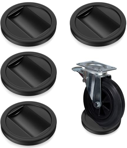 Piriuuo 4 Pcs Bed Wheel Stoppers, Bed Stoppers for Floor Caster Cups for Furniture Premium Solid Rubber Furniture Cups to Fits All Wheels of Sofas, Chairs, Beds