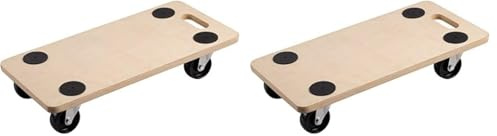Metafranc Transportroller 590 x 290 mm - 200 kg Tragkraft - Sperrholz - PP-Räder/Möbelroller/Transporthilfe für Umzug/Rollwagen für Möbel-Transport/Kistenroller aus Holz / 822110