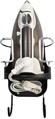 Haokaini Support de planche à repasser résistant à la chaleur - Charge maximale : 15 kg - Support mural pour fer à repasser électrique - Noir