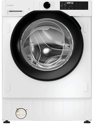 Candy ProWash and Dry 400 Integrated Washer Dryer, 9+6kg, White & Black | AI Weight Sense, Rapid Cycles, hOn App, Auto-Dose, 9kg, 1400rpm, D Class, 60x53x82cm, BC4SD496M6DB8-80