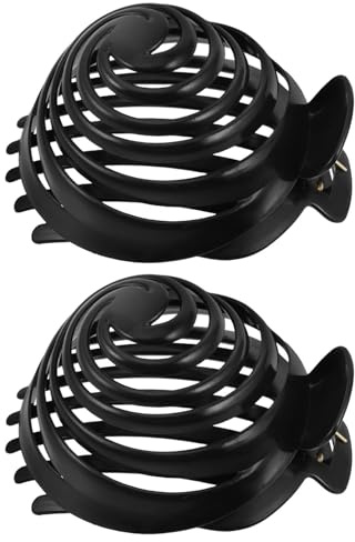 SAFIGLE Lot de 2 pinces à chignon en plastique, forme en spirale, forme ronde, en forme de champignon, antidérapantes, pour le coiffage et les accessoires capillaires quotidiens.