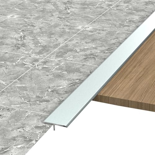 JTPMYFT Profilés de Transition de Sol en Aluminium en Forme de T, profilés de Bordure for planchers en Bois Composite et carrelage, adaptés aux Joints de Sol inférieurs à 1 cm.(Gray)