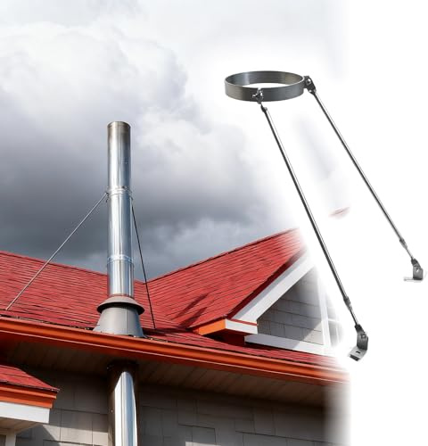 Takskorstensrörsstödhållare Spisrörsstödsats, Bärbar eldstadskonsol, Lämplig for rörmontering och skorstensmontering(8 15/16 inch(227mm) Dia)