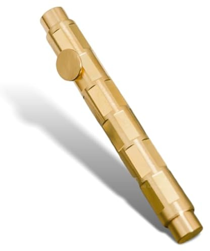 Rastapulz Pequeño bolígrafo de bolsillo compacto y corto de Brass, Fancy Vintage Ballpoint Pen para viajes, regalo con 4 recambios A