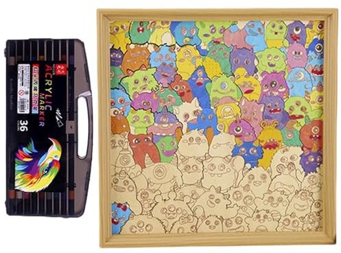 Jeux de Puzzles en Bois | Éducatif Et Ludique Déco Animaux en Bois | Jeu de Puzzle en | pour Famille Amis Maison École Étagère Intérieur