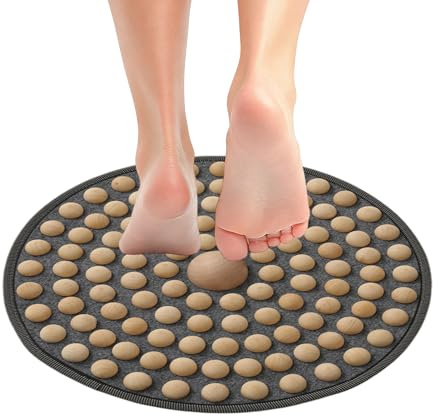 Tapis De Massage Des Pieds En Bois – Tapis De Point De Pression Portable Pliable, Antidérapant, 50 X 50 Cm | Masseur De Relaxation Des Pieds Pour La Famille, Les Amis, Les Collègues | Soulagement Du S