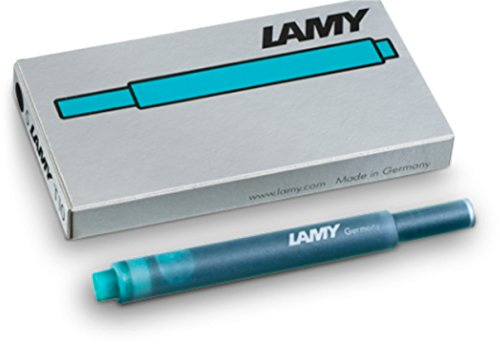 Lamy T10 Tintenpatronen (10 Packungen á 5 Stück = 50 Patronen, türkis)