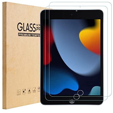 TOPESCT IPad 10.2 inch Screen Protector[2 Pack], Tempered Glass Film for Apple iPad 2021 2020 2019 (9th / 8th / 7th Generation) (iPad 10.2-in.(9th/8th/7th Gen))