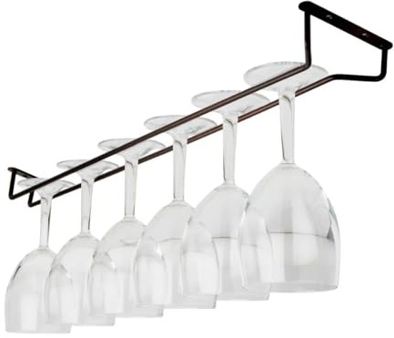 Beaumont Glass Hanger Rustic 609mm - Can be Installed Anywhere, Screws Included, Glassware Storage Accessory, Ideal for Bars and Restaurants | Screws included for easy installation; mounts under counters or bars to organize stemware and maximize kitchen workflow