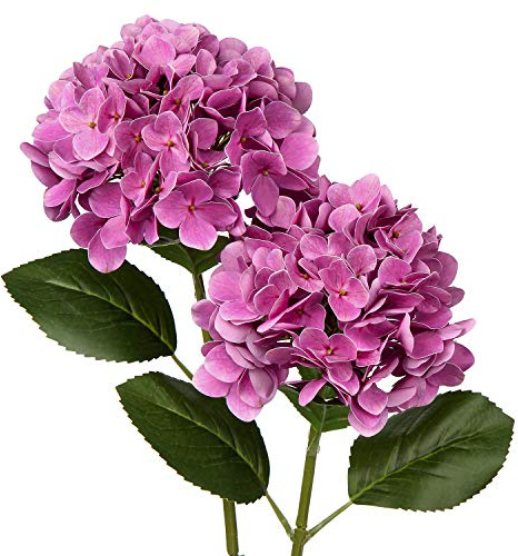 Briful Künstliche Hortensie Blumen Real-Touch Kunstblumen Wie Echt Hydrangea Kunstzweige Blumengesteck für Bürotischen, Hotels, Rezeptionen, Wartezimmer, Esstische, Cafes Dekoration, 2 Stück