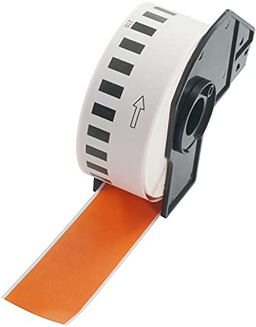 BETCKEY - 1 Rolle DK-22210 Endlosetiketten (Papier) Kompatibel mit Brother, 29mm x 30.48m, 1 Farbige Etiketten Orange für Brother QL Etikettendrucker | Orange Papieretiketten mit durchgehender Länge, kompatibel mit Brother QL-Etikettendruckern