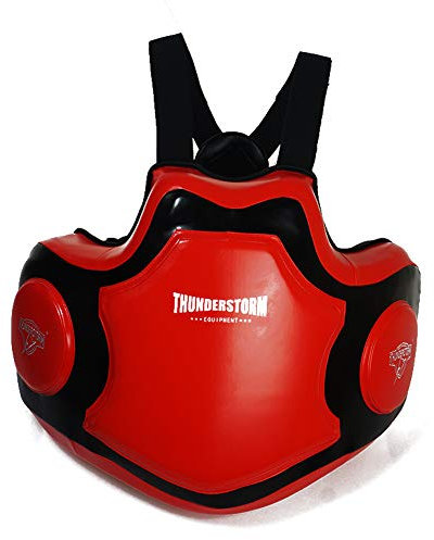 TITO Professioneller Sport- / Kampfsportarten Brustschutz, Brust- und Bauchschutz Körperschutz für Boxen, Muay Thai, MMA, Karate, Taekwondo (Rot)