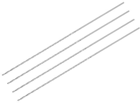 sourcing map HSS(High Speed Steel) Extra Long Twist Drill Bits, 1.5mm Drill Diameter 160mm Length 4 Pcs