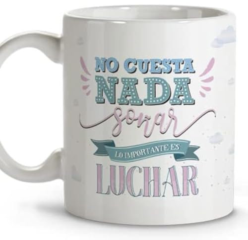 LolaPix Tazas Frases Positivas. Tazas Desayuno Originales. Taza Ceramica 330 ml. Regalos con Frases. Tazas con Mensajes.…