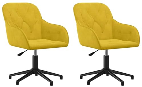 vidaXL Esszimmerstühle 2 STK. Drehbar Gelb Samt