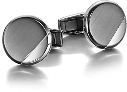Colibri Equinox-Manschettenknöpfe für Herren – Zweifarbiges Design aus Metall/Roségold/gunmetal – Designer-Manschettenknöpfe mit drehbarem Walschwanz-Verschluss – Geschenkbox