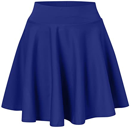 Damen Beiläufig Elastische Taille A Linie Faltenrock Basic Solide Vielseitige Dehnbar Informell Mini Skater Rock Mädchen Glocken Tennis Rock