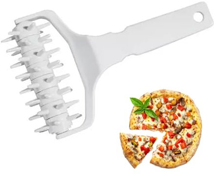 Dough Docker, Pizza Dough Roller Pastry Lattice Roller Cutter Roller Docker with Spikes Plastic Pizza Pin Puncher Dough Hole Maker 20.5 X 12 X 3cm / 8.1 X 4.7 X 1.2in