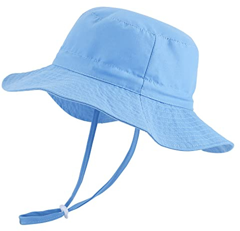 LACOFIA Kleinkind Baby Sonnenhut Unisex Kinder Sommer Mütze Hut für Strand Schwimmen Schwimmbad Breiter Krempe/Schnell Trocknend