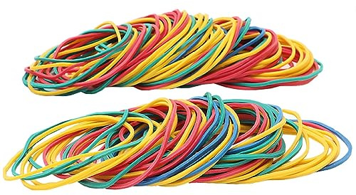 500 Stücke elastische Klein Gummibänder Bunte Gummiband 1.4mm breit Durchmesser 38mm Mehrfarbig Haushaltsgummi Gummiringe Gummis Dehnbare Bänder Mülleimer Bänder für Büro, Haushalt, Schulbedarf