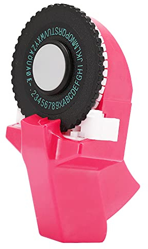 ASHATA Tape Maker, Manueller Tape Maker Dekoratives ABS 3D Prägeband 9mm, Prägeetikettenhersteller mit 2 Ersatzbändern, für Handbuch (Rosa)