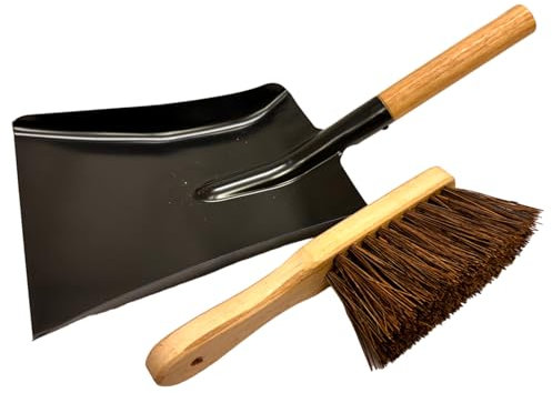 LSC Coal Ash Shovel with Hard Brush Wooden Handle Heavy Duty Metal Shovel for Digging, Gardening, Yardwork, Farming, and Outdoors Snow (SHOVEL AND HARD BRUSH)