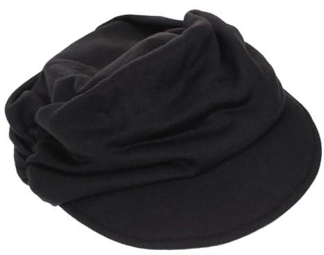 PACKOVE Damen Schirmmütze aus Stoff, Weich, Modisch und Schlicht in Schwarz