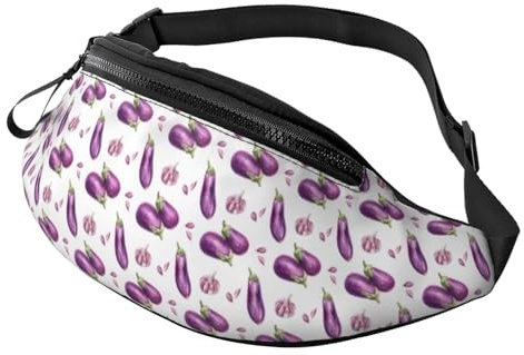 Sac banane à bandoulière pour homme et femme – Sac banane de voyage aubergine et ail