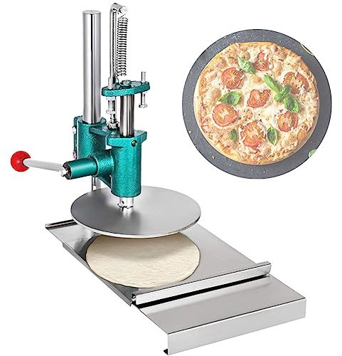 Pizza Dough Press Machine Stainless Steel, Manual Presser for Pizza and Tortilla, 12-22cm Household Kitchen Tool for Pastry Making