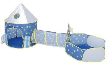 Ausla Tienda de Campaña y Túnel para Niños, 3 en 1, Casa de Juegos, Piscina de Bolas, Casa de Juegos Emergente para Niños, Interior y Exterior, Túnel de Rastreo Plegable Portátil para