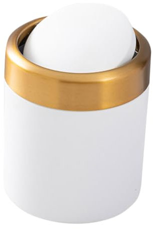 TOGEVAL Mini Poubelle de Salle de Bain Ronde en Acier Inoxydable 1, 5 L