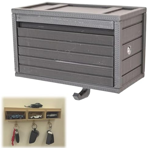 Schlüsselhalter für Wand, Auto Garage Schlüsselhalter mit Öffnung Tür, Schlüssel Organizer Wandhalterung, Einfache Installation Schlüsselbrett für Eingang mit Öffnung Tür, für Haustüren, Flur (Schwarz