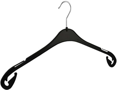 Perchas, 40 Piezas, Plástico, Negro, Muescas, Blusa, Camisa, Chaqueta, Falda, Gancho Giratorio 360°, 47 cm (T47_00/40)