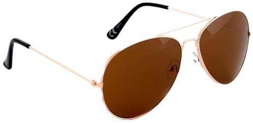 Mustavo Occhiali da sole classici da uomo da donna, montatura da golf, con lenti marroni, protezione UV400, occhiali da pilota retrò anni '80, Marrone